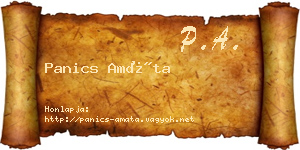 Panics Amáta névjegykártya